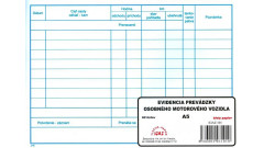 Evidencia prevádzky osobného motorového vozidla, A5, 60 listov, IGAZ 101